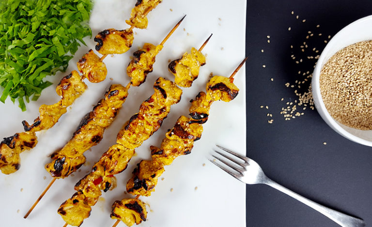 Spiedini di pollo marinati